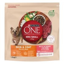 PURINA ONE MINI < 10kg Crocchette Cane Pelle e Pelo con Manzo e Riso 1,5kg