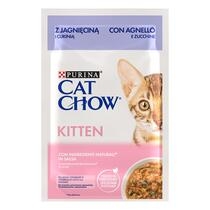 CAT CHOW Kitten teneri pezzetti in salsa con agnello e zucchine