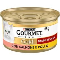 GOURMET Gold Gatto Dadini in Salsa con Salmone e Pollo