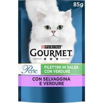 GOURMET Perle Gatto Filettini in Salsa con Verdure, con Selvaggina e Verdure