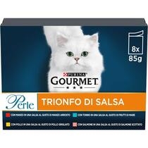 GOURMET Perle Trionfo di Salsa Gatto con Manzo, Pollo, Salmone, Tonno