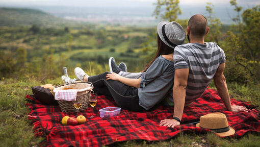 Coppia che fa un picnic