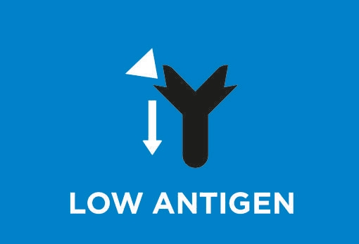 Limitata presenza di antigeni